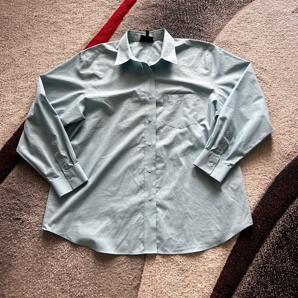 Foxcroft Mint Wrinkle Free Classic Fit Shirt